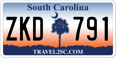 SC license plate ZKD791