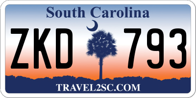 SC license plate ZKD793