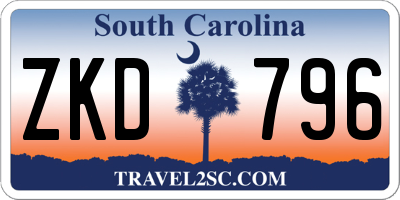 SC license plate ZKD796