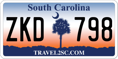 SC license plate ZKD798