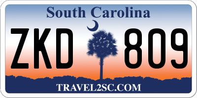 SC license plate ZKD809