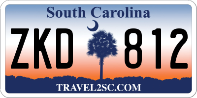SC license plate ZKD812