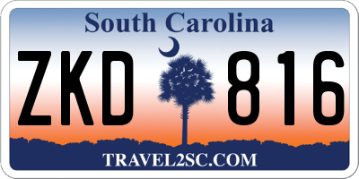 SC license plate ZKD816
