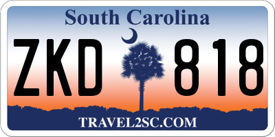 SC license plate ZKD818