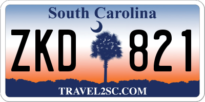 SC license plate ZKD821