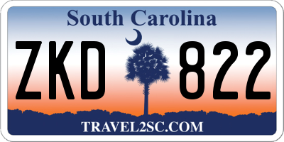 SC license plate ZKD822