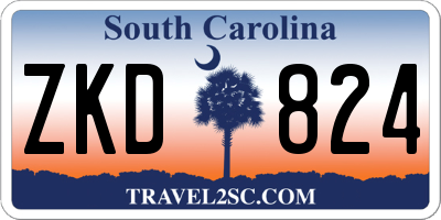 SC license plate ZKD824