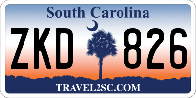 SC license plate ZKD826