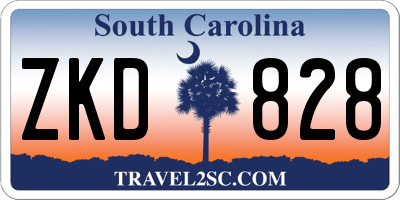 SC license plate ZKD828
