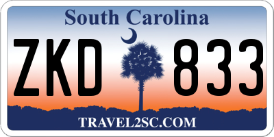 SC license plate ZKD833