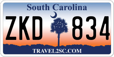SC license plate ZKD834