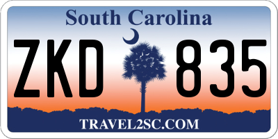 SC license plate ZKD835