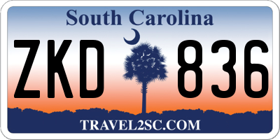 SC license plate ZKD836