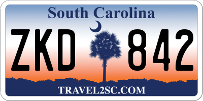 SC license plate ZKD842