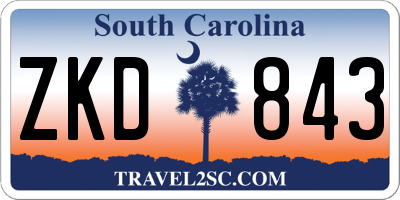 SC license plate ZKD843