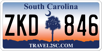 SC license plate ZKD846
