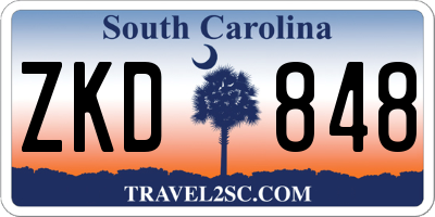 SC license plate ZKD848