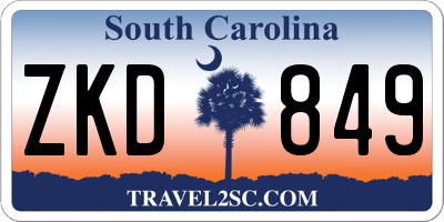 SC license plate ZKD849
