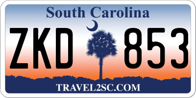 SC license plate ZKD853