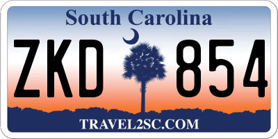 SC license plate ZKD854