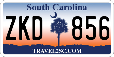 SC license plate ZKD856