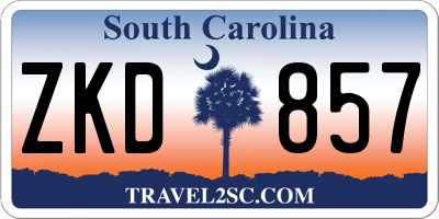 SC license plate ZKD857