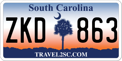SC license plate ZKD863