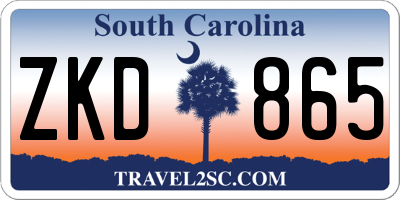 SC license plate ZKD865