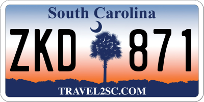 SC license plate ZKD871