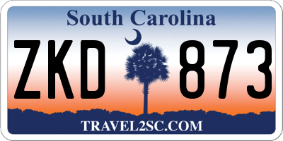 SC license plate ZKD873