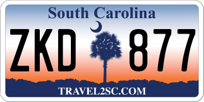 SC license plate ZKD877