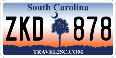SC license plate ZKD878