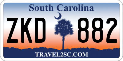 SC license plate ZKD882