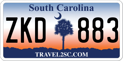 SC license plate ZKD883