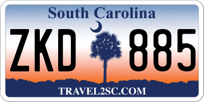 SC license plate ZKD885