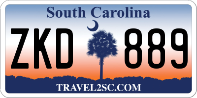 SC license plate ZKD889