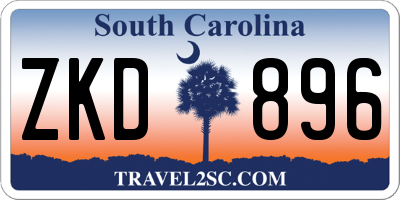 SC license plate ZKD896