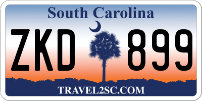 SC license plate ZKD899