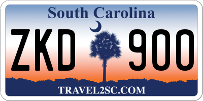 SC license plate ZKD900