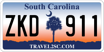 SC license plate ZKD911