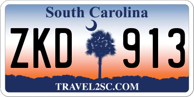 SC license plate ZKD913
