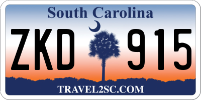 SC license plate ZKD915