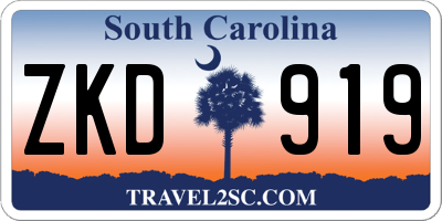 SC license plate ZKD919