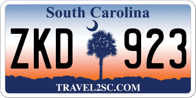 SC license plate ZKD923