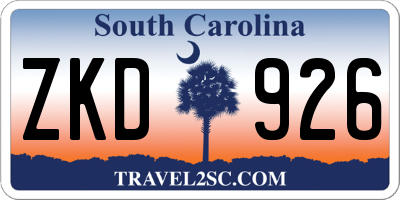 SC license plate ZKD926
