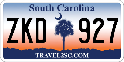 SC license plate ZKD927