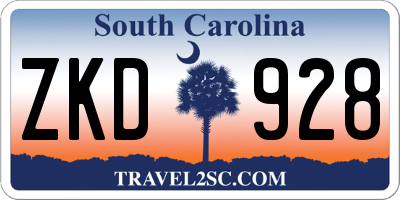 SC license plate ZKD928