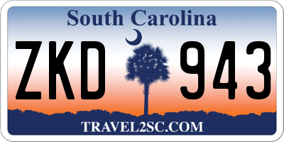 SC license plate ZKD943