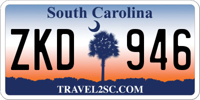SC license plate ZKD946