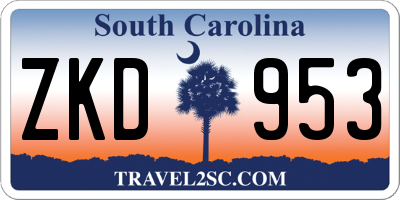 SC license plate ZKD953